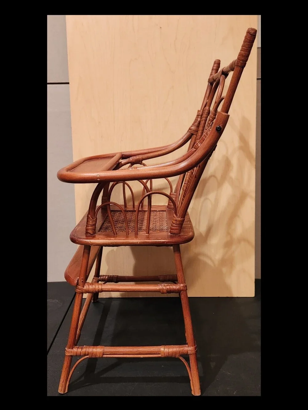 Vintage Wood Doll High Chair ~ Moveable Tray 20.5in Tall